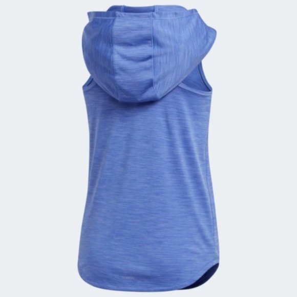 New Adidas Racer Back Purple Brushed Look Sleeveless Hoodie Girls Size US L/G - Picture 1 of 12